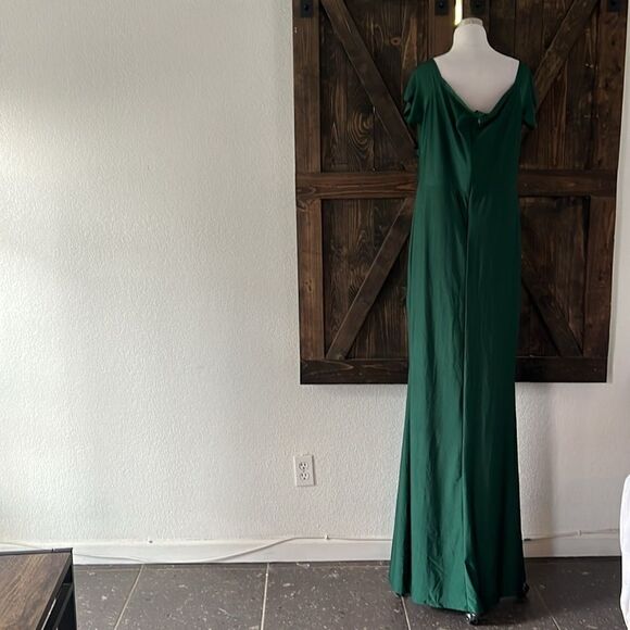 Off Shoulder Split Thigh Dress Elegant Solid Bodycon Cocktail Party Maxi… - Picture 8 of 13